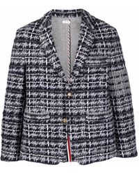 Thom Browne - Blazer en tweed à simple boutonnage - Lyst