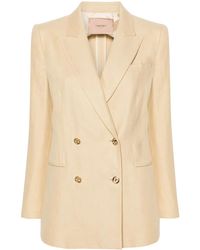 Twinset - Double-Breasted Twill Blazer - Lyst