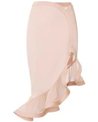 Elisabetta Franchi - Satin Fabrics With Flounce Skirt - Lyst