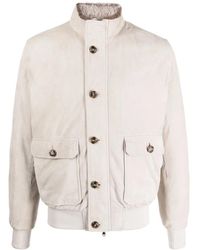 Barba Napoli - Spread-Collar Suede Shirt Jacket - Lyst