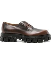 Versace - Greca Portico Leather Derby Shoes - Lyst
