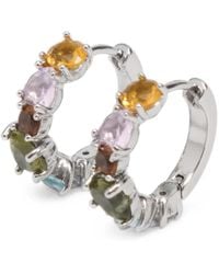 Bimba Y Lola - Medium Crystals Heart Hoop Earrings - Lyst