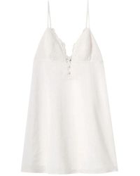 Claudie Pierlot - Robe À Fines Bretelles Bordée De Dentelle - Lyst