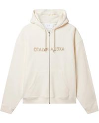 Axel Arigato - Rhys Logo-Embroidered Zip-Up Hoodie - Lyst