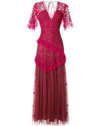 Needle & Thread Avondjurk Met V-hals - Rood