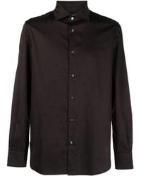 Emporio Armani - Printed Cotton Blend Shirt - Lyst