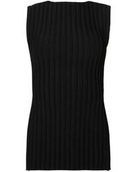 Sportmax - Ribbed-Knit Sleeveless Top - Lyst