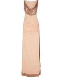 Rabanne - Maxi-Jurk Met Hoge Hals - Lyst