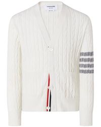 Thom Browne - Cashmere Cable-Stitch 4-Bar Relaxed-Fit Cardigan - Lyst