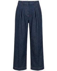 Moorer - Loren Pleated Wide-Leg Jeans - Lyst