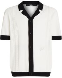 Karl Lagerfeld - Contrast-trim Knitted Shirt - Lyst