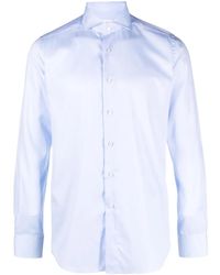 Xacus - Spread-Collar Cotton Shirt - Lyst