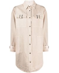 Brunello Cucinelli - Cotton And Linen Oversized Shirt - Lyst