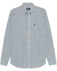 Herno - Gestreept Overhemd Met Geborduurd Logo - Lyst