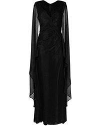 Talbot Runhof - Metallic V-Neck Dress - Lyst