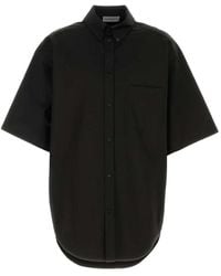 Balenciaga - Logo-Patch Oversized Shirt - Lyst