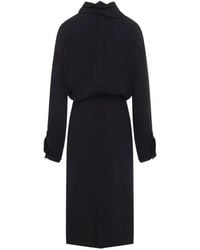 Carven - Robe Mi-Longue Orchid En Soie Boutonnée - Lyst