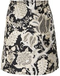 Carolina Herrera - Floral-jacquard A-line Miniskirt - Lyst