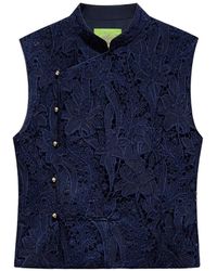 Shanghai Tang - Tang Floral-Lace Top - Lyst
