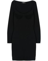 DSquared² - Knitted Crepe Mini Dress - Lyst