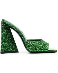 Dames Schoenen voor voor Hakken voor Sandalen met hak The Attico Leer Devon Sandalen Met Glitter in het Metallic 