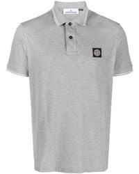Stone Island - Compass Logo-patch Short-sleeved Polo Shirt - Lyst