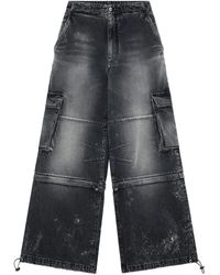 we11done - Vaqueros de algodón con bolsillos cargo - Lyst