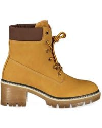 Lumberjack - Stivaletti Stringati Con Tacco Largo - Lyst