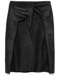 Rick Owens - Leather Midi Skirt - Lyst