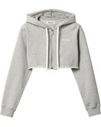 Miu Miu - Raw-Cut Zip-Up Hoodie - Lyst