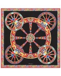 Dolce & Gabbana - 50X50 Carretto-Print Silk Twill Scarf - Lyst