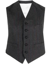 Maison Margiela - Stripe-Print Button-Up Waistcoat - Lyst
