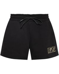EA7 - Pantalones cortos de chándal con logo - Lyst