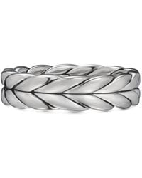 David Yurman - Sterling Chevron Band Ring (6Mm) - Lyst