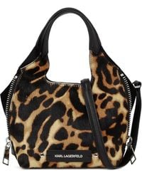 Karl Lagerfeld - K/Hardware Mini Leopard Tote Bag - Lyst
