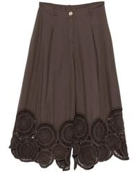 ViCOLO - Crochet-Trim Pleated Trousers - Lyst