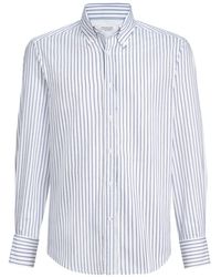 Brunello Cucinelli - Button-Down Overhemd Met Meerdere Strepen - Lyst