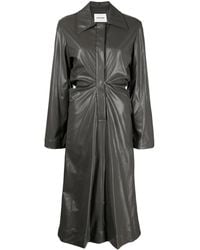 Low Classic - Ruched Faux-Leather Shirt Dress - Lyst