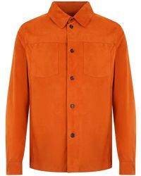 Moorer - Button-Fastening Leather Shirt Jacket - Lyst