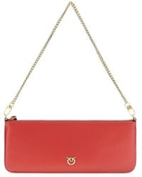 Pinko - Horizontal Flat Leather Shoulder Bag - Lyst