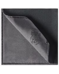 Brunello Cucinelli - Silk Pocket Square With Printed Logo - Lyst