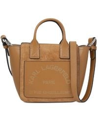 KARL LAGERFELD - Sac Cabas En Cuir À Logo Imprimé - Lyst
