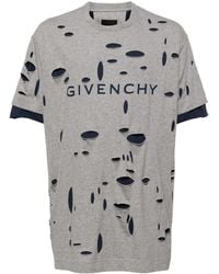 Givenchy - T-Shirt Im Distressed-Look - Lyst
