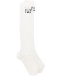 MM6 by Maison Margiela - Numeric-Logo Ribbed Socks - Lyst