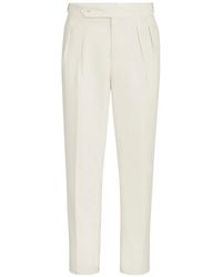 Brunello Cucinelli - Sea Island Cotton Narrow-Wale Corduroy Tuxedo Trousers With Double Pleats And Tabbed Waistband - Lyst