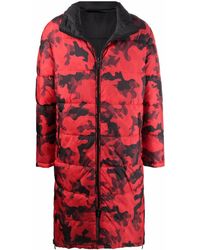 Michael Kors Reversible Camo Puffer Coat in Black for Men Mens Clothing Coats Long coats and winter coats 