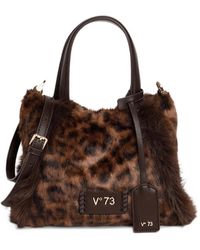 V73 - Leopard-Print Faux-Fur Tote Bag - Lyst