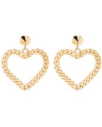 Moschino - Heart-shape Chain-link Clip-on Earrings - Lyst