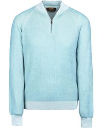 Moorer - Gerippter Fedro-Sia Pullover mit Reißverschluss - Lyst
