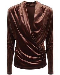 Blanca Vita - Draped Velvet Blouse - Lyst